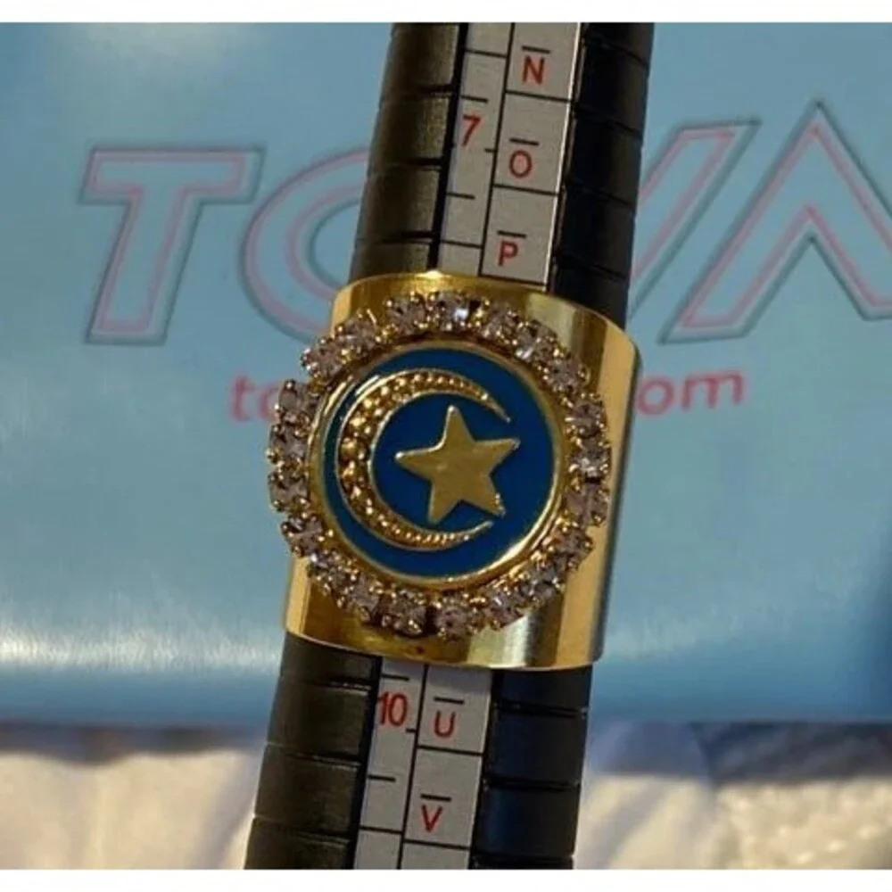 TOVA ring TOVA jewelry STAR MOON Karolyn Celestial ring NEW in bag crystals adju